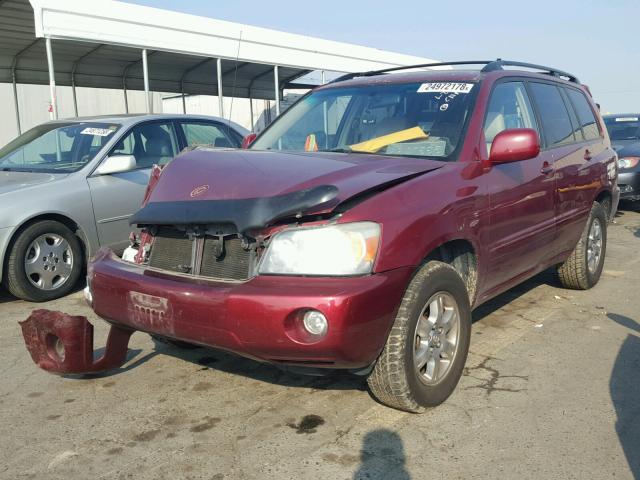 JTEGD21A440079633 - 2004 TOYOTA HIGHLANDER RED photo 2