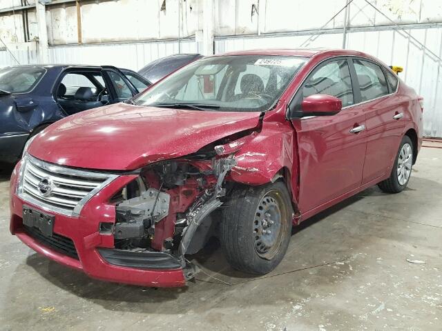 3N1AB7AP7DL681109 - 2013 NISSAN SENTRA S RED photo 2