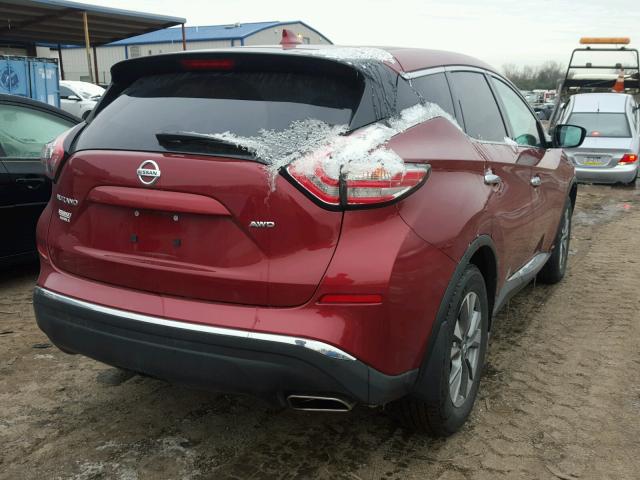 5N1AZ2MH3HN182762 - 2017 NISSAN MURANO S RED photo 4