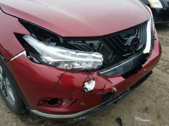 5N1AZ2MH3HN182762 - 2017 NISSAN MURANO S RED photo 9