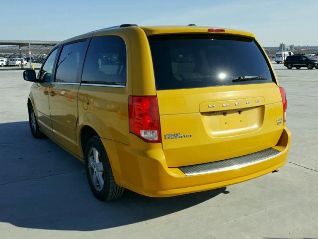 2D4RN5DG8BR684613 - 2011 DODGE GRAND CARA YELLOW photo 3