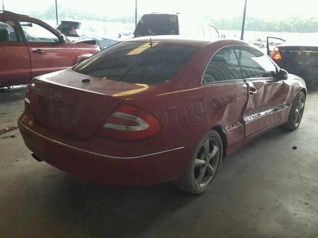 WDBTJ65J45F166068 - 2005 MERCEDES-BENZ CLK 320C RED photo 4