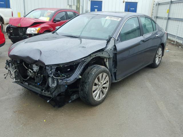 1HGCR2F86DA277524 - 2013 HONDA ACCORD EXL GRAY photo 2