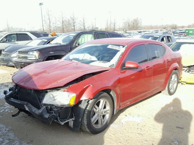 1C3CDZCB6CN177764 - 2012 DODGE AVENGER SX RED photo 2