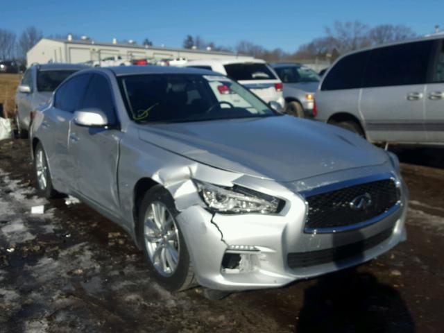 JN1AV7ARXEM702325 - 2014 INFINITI Q50 HYBRID SILVER photo 1