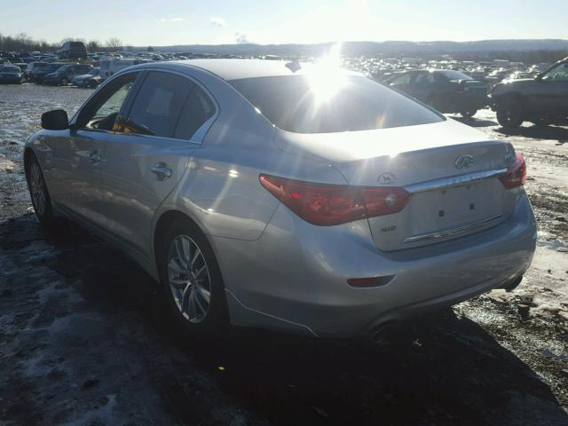 JN1AV7ARXEM702325 - 2014 INFINITI Q50 HYBRID SILVER photo 3