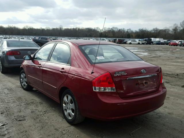 KNAFE221295661300 - 2009 KIA SPECTRA EX BURGUNDY photo 3