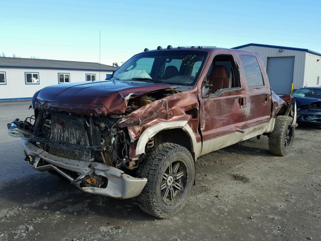 1FTWW31R58EB64978 - 2008 FORD F350 SRW S MAROON photo 2