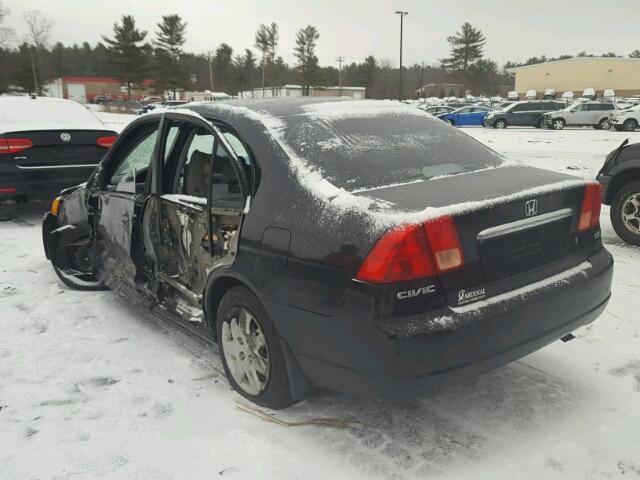 2HGES257X1H604445 - 2001 HONDA CIVIC EX შავი ფოტო 3