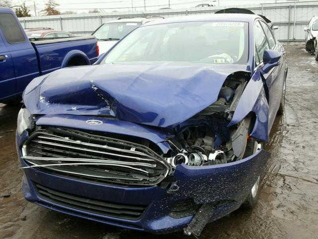 3FA6P0LU8ER251141 - 2014 FORD FUSION SE BLUE photo 9