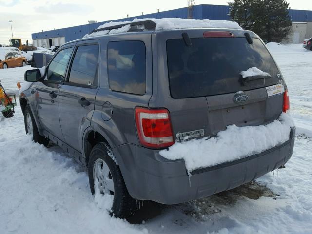 1FMCU0D73AKC06407 - 2010 FORD ESCAPE XLT GRAY photo 3