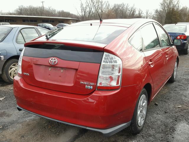 JTDKB20U177663452 - 2007 TOYOTA PRIUS RED photo 4