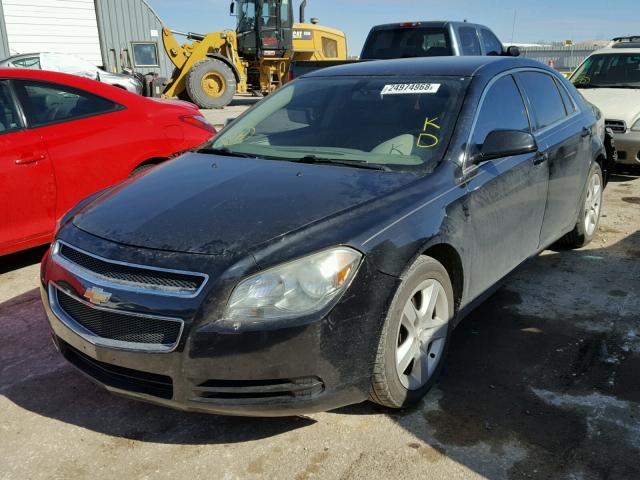 1G1ZA5EB8AF105744 - 2010 CHEVROLET MALIBU LS BLACK photo 2