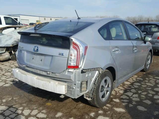 JTDKN3DU2D5576397 - 2013 TOYOTA PRIUS SILVER photo 4