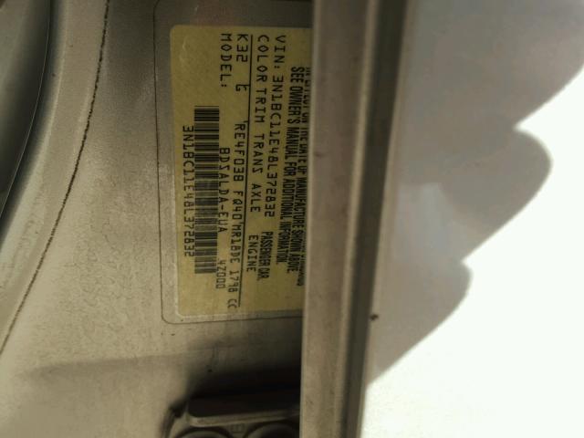 3N1BC11E48L372832 - 2008 NISSAN VERSA S TAN photo 10