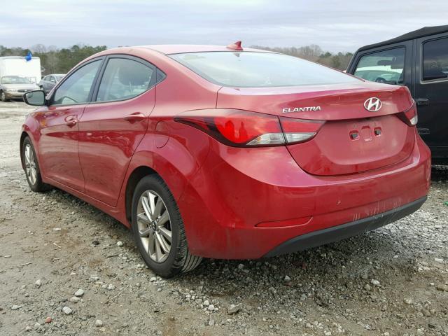 KMHDH4AE0GU518720 - 2016 HYUNDAI ELANTRA SE RED photo 3