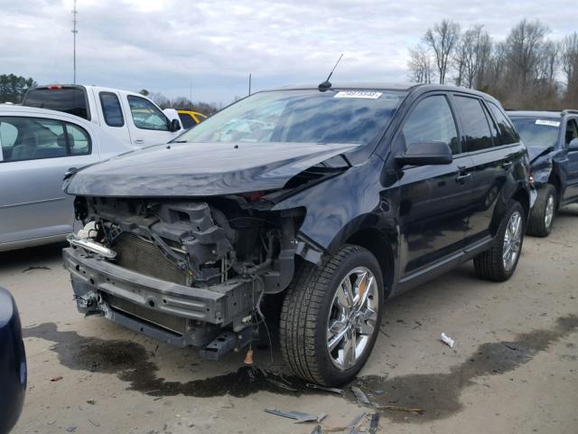 2FMDK3JC6DBB77657 - 2013 FORD EDGE SEL BLACK photo 2