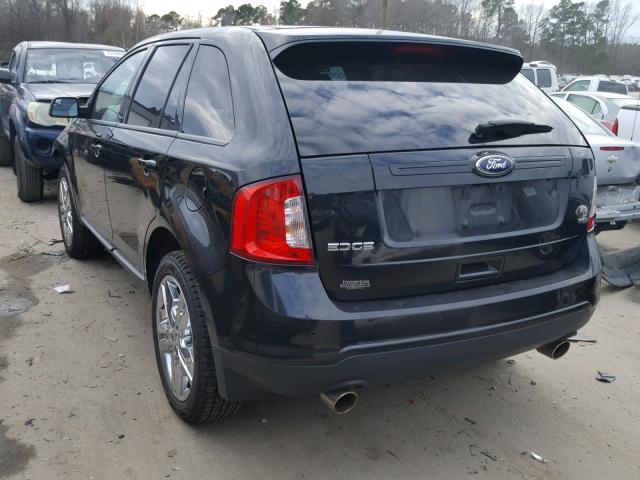 2FMDK3JC6DBB77657 - 2013 FORD EDGE SEL BLACK photo 3