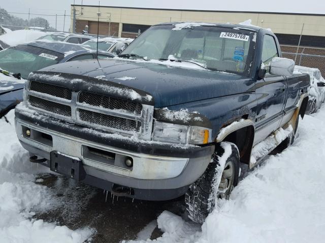 1B7HF16Y8SS374707 - 1995 DODGE RAM 1500 GREEN photo 2