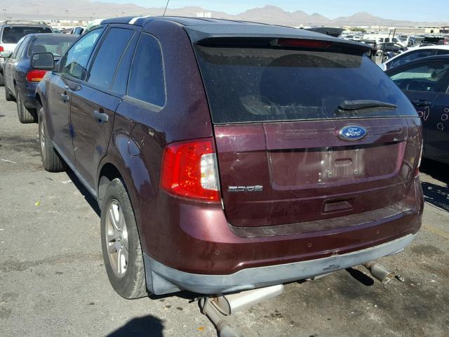 2FMDK3GC3BBA71316 - 2011 FORD EDGE SE BURGUNDY photo 3