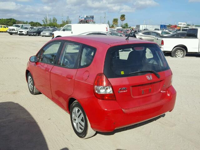 JHMGD37478S018345 - 2008 HONDA FIT RED photo 3