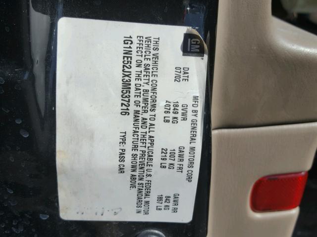 1G1NE52JX3M537216 - 2003 CHEVROLET MALIBU LS BLACK photo 10