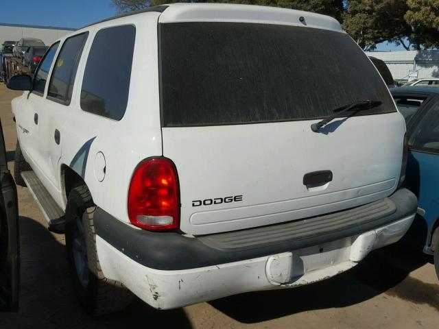 1B4HR28N11F608125 - 2001 DODGE DURANGO WHITE photo 3