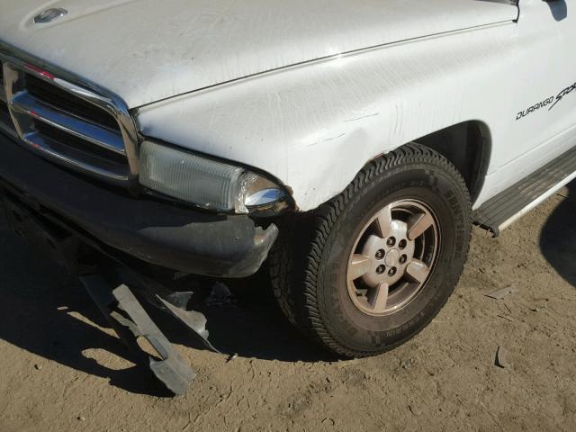 1B4HR28N11F608125 - 2001 DODGE DURANGO WHITE photo 9