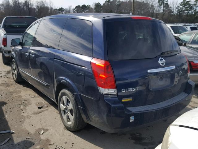 5N1BV28U67N114302 - 2007 NISSAN QUEST S SILVER photo 3