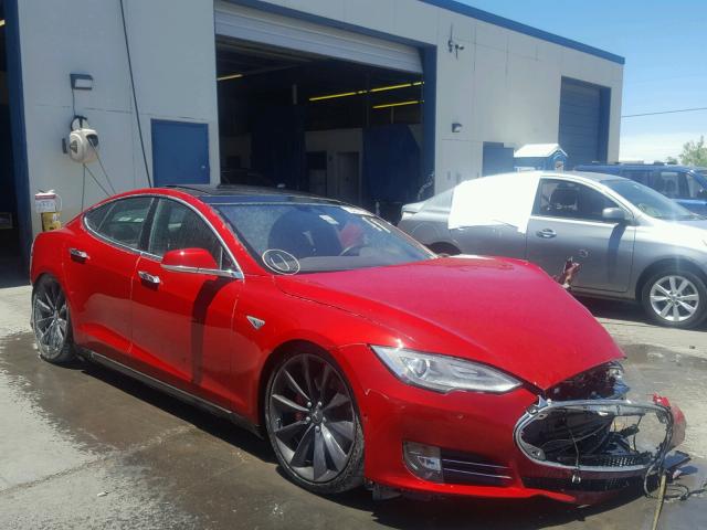 5YJSA1E45FF101875 - 2015 TESLA MODEL S Կարմիր լուսանկար 1