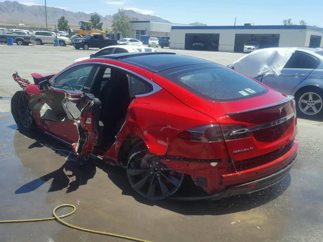5YJSA1E45FF101875 - 2015 TESLA MODEL S Կարմիր լուսանկար 3