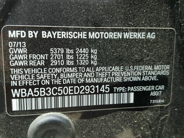 WBA5B3C50ED293145 - 2014 BMW 535 XI Қара фото 10