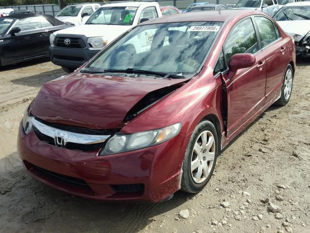 2HGFA1F5XAH527770 - 2010 HONDA CIVIC LX RED photo 2