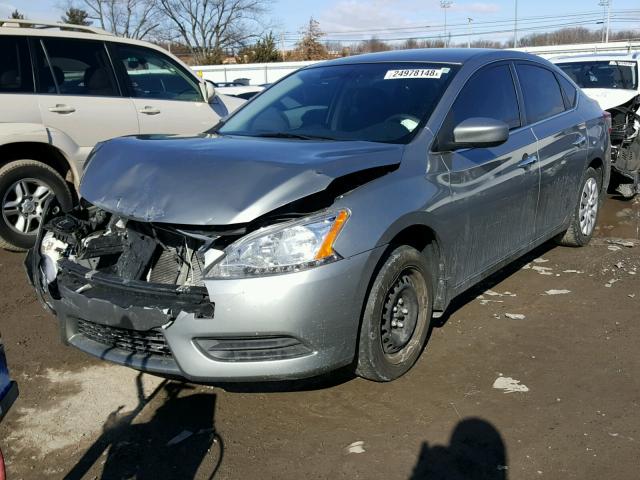 3N1AB7AP1EY254027 - 2014 NISSAN SENTRA S GRAY photo 2