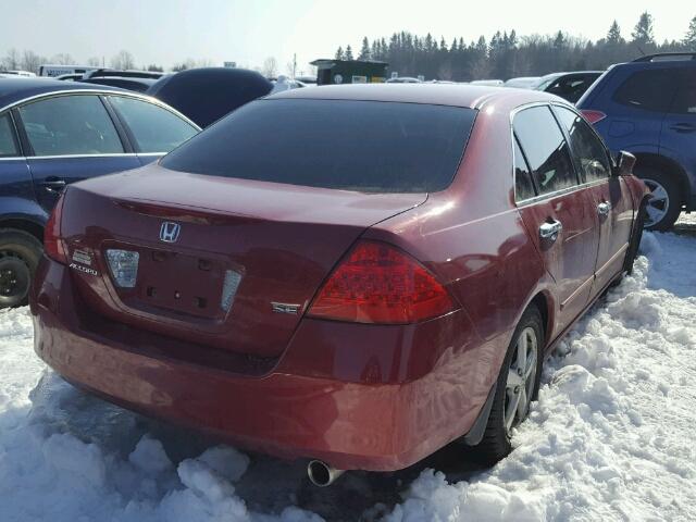 1HGCM56757A809129 - 2007 HONDA ACCORD EX RED photo 4