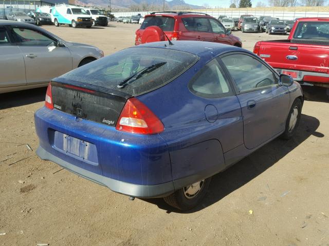 JHMZE13751T000355 - 2001 HONDA INSIGHT BLUE photo 4