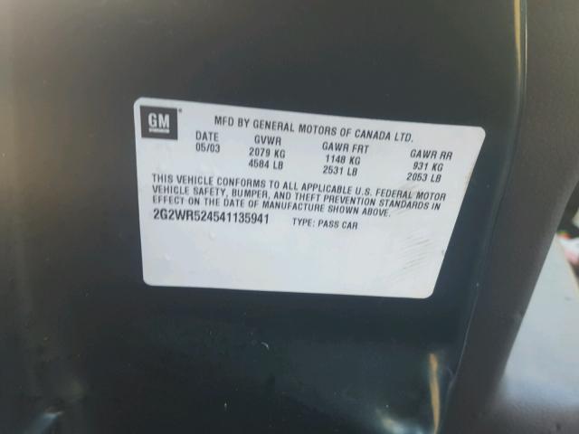 2G2WR524541135941 - 2004 PONTIAC GRAND PRIX GREEN photo 10