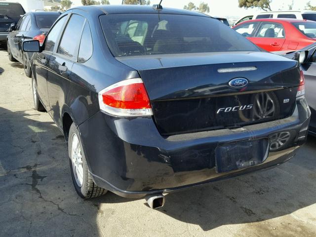 1FAHP35N49W257943 - 2009 FORD FOCUS SE BLACK photo 3