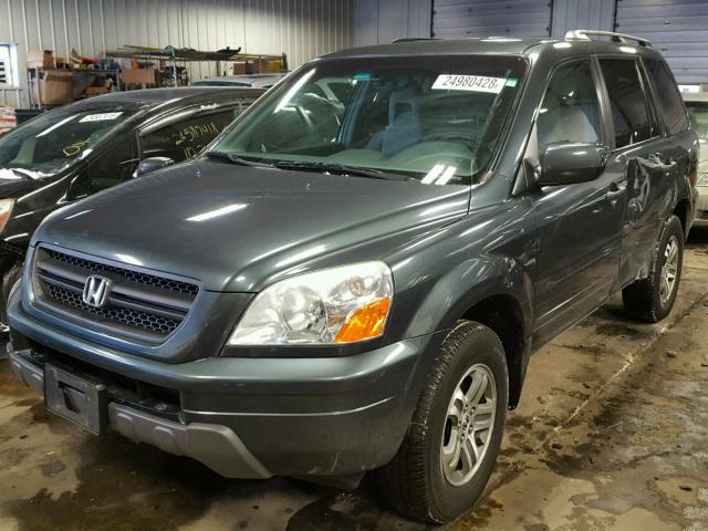 2HKYF18404H514440 - 2004 HONDA PILOT EX BLUE photo 2