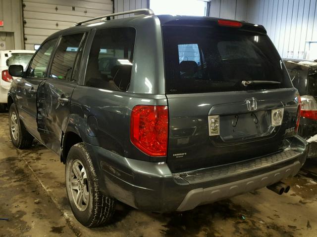 2HKYF18404H514440 - 2004 HONDA PILOT EX BLUE photo 3