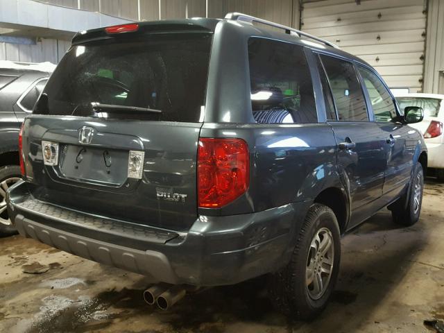 2HKYF18404H514440 - 2004 HONDA PILOT EX BLUE photo 4