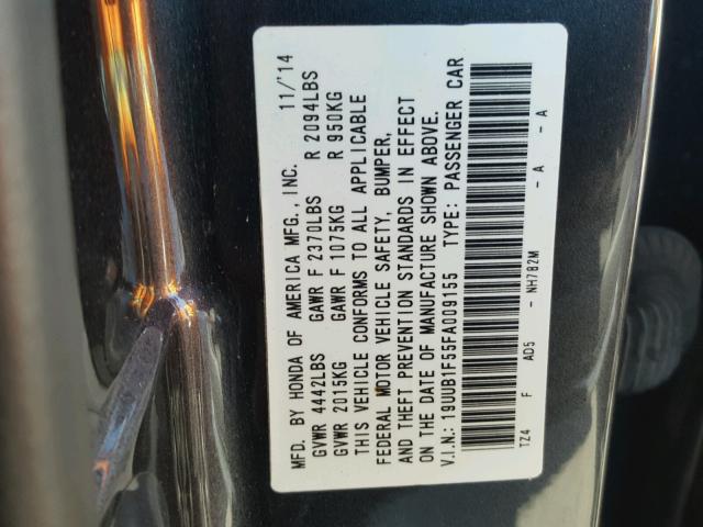 19UUB1F55FA009155 - 2015 ACURA TLX TECH BLUE photo 10