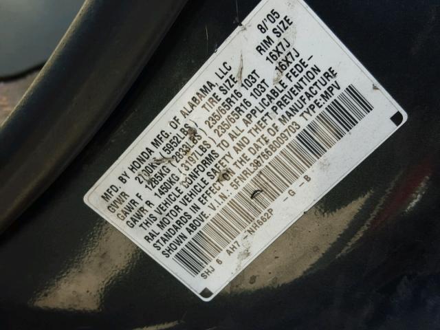 5FNRL38766B009703 - 2006 HONDA ODYSSEY EX GREEN photo 10