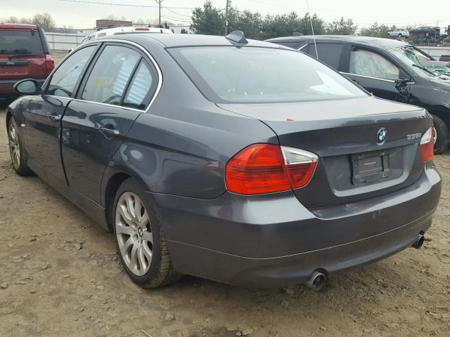 WBAVB73507VF53230 - 2007 BMW 335 I GRAY photo 3