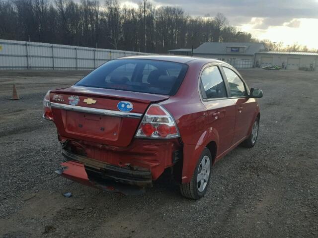 KL1TD5DE2AB076370 - 2010 CHEVROLET AVEO LS RED photo 4