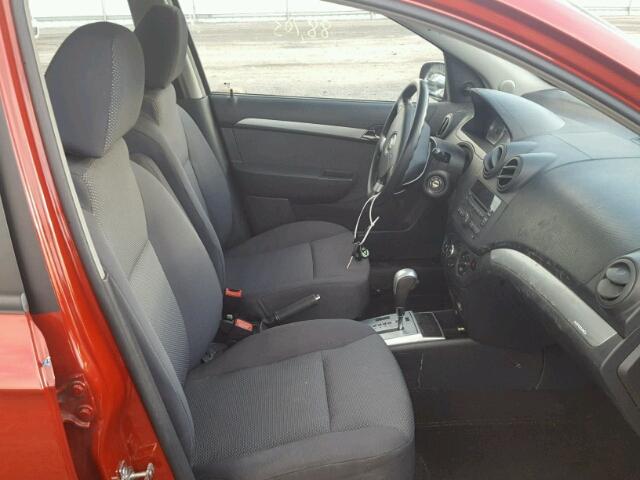 KL1TD5DE2AB076370 - 2010 CHEVROLET AVEO LS RED photo 5