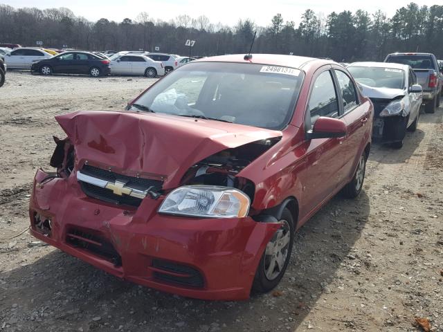 KL1TD56E69B362232 - 2009 CHEVROLET AVEO LS RED photo 2