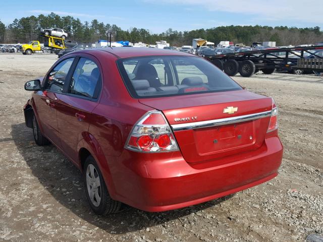 KL1TD56E69B362232 - 2009 CHEVROLET AVEO LS RED photo 3