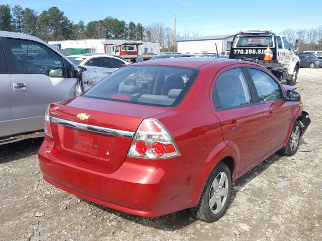 KL1TD56E69B362232 - 2009 CHEVROLET AVEO LS RED photo 4