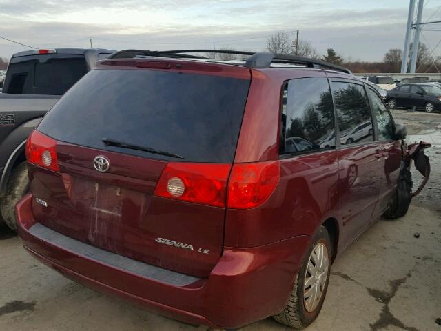 5TDZK23C89S277217 - 2009 TOYOTA SIENNA CE BURGUNDY photo 4